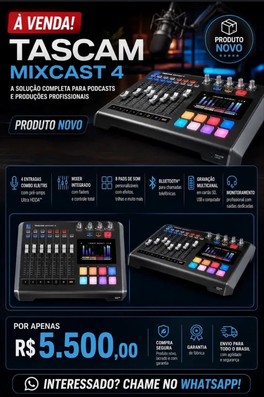 Mesa Tascam Mixcast 4 - Foto 3
