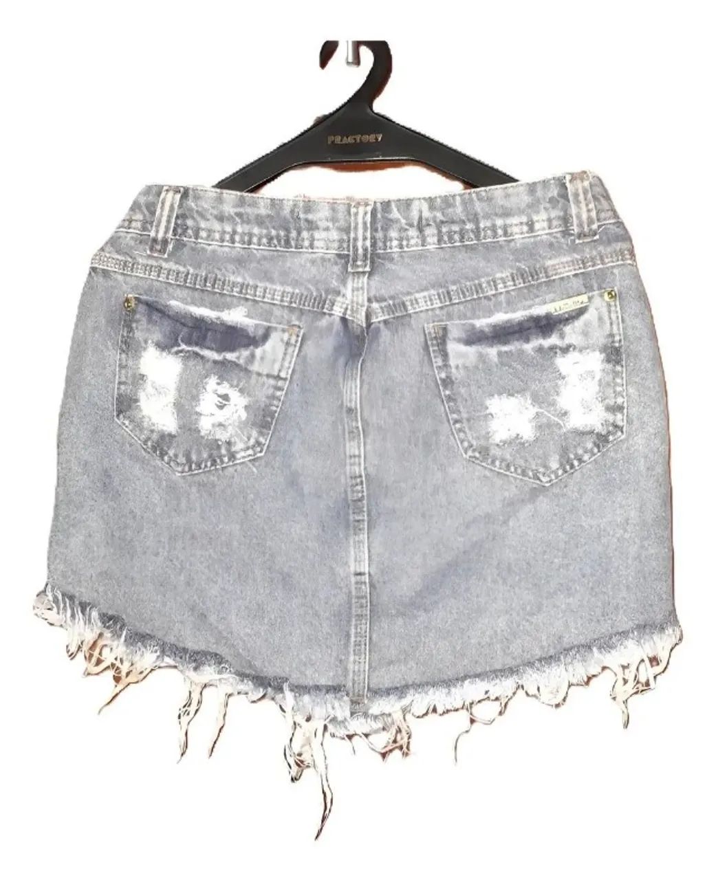 saia jeans destroyed com botões frontais - Foto 4