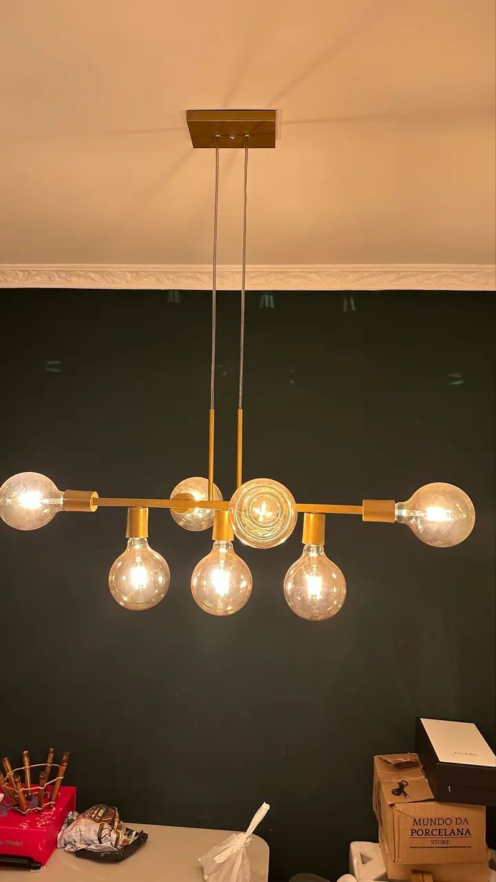 Luminária dourada - Foto 2