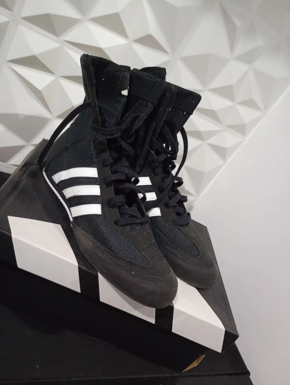 Sapatilha De Boxe adidas Hog 2.0 Boots Fx0561 Preto/branco