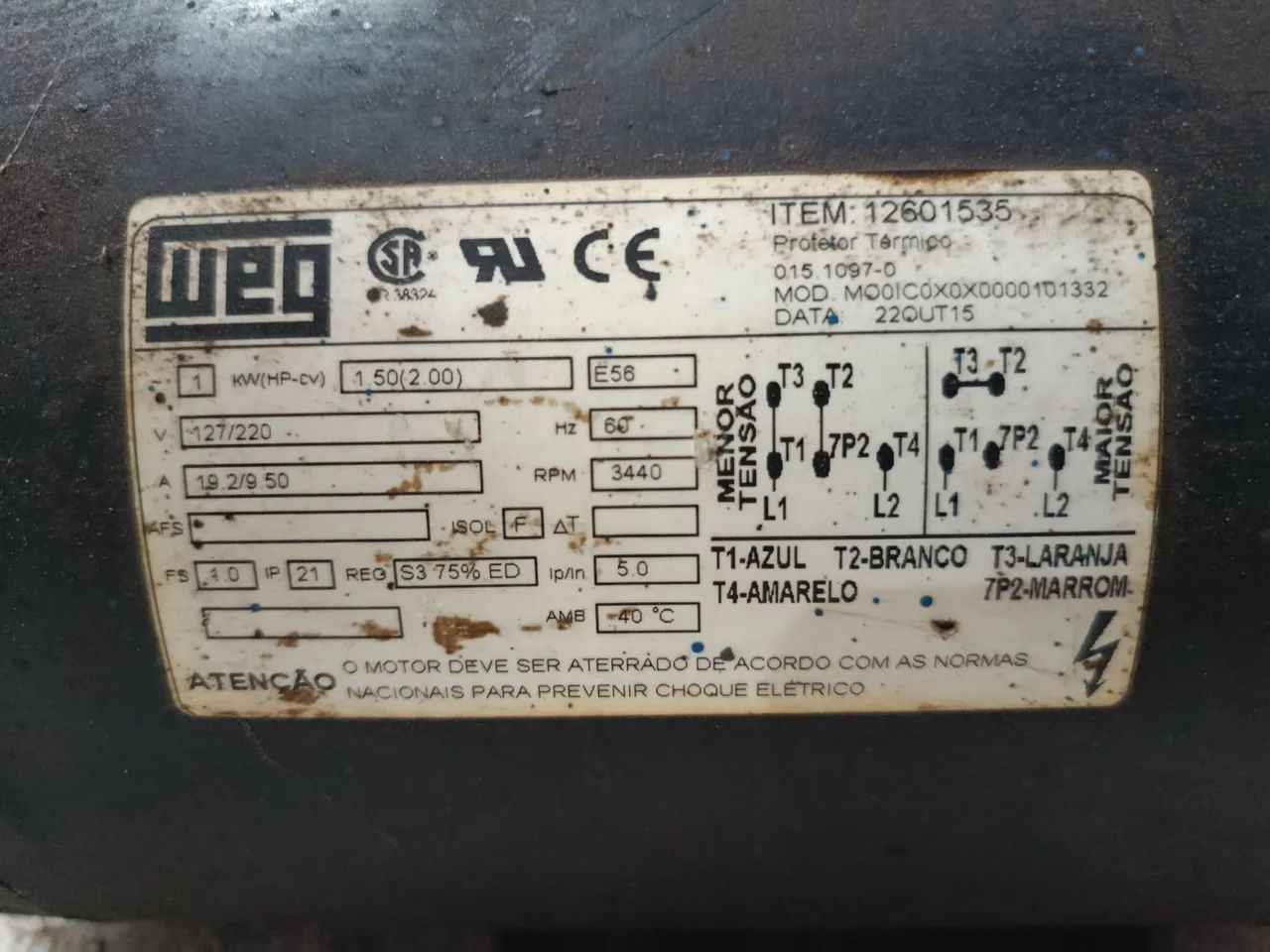 MOTOR ELÉTRICO WEG MONOFÁSICO  - Foto 3