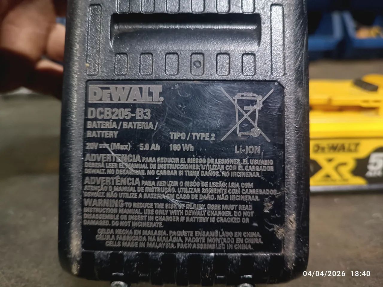 Bateria 20 v Dewalt 5 amperes  - Foto 2