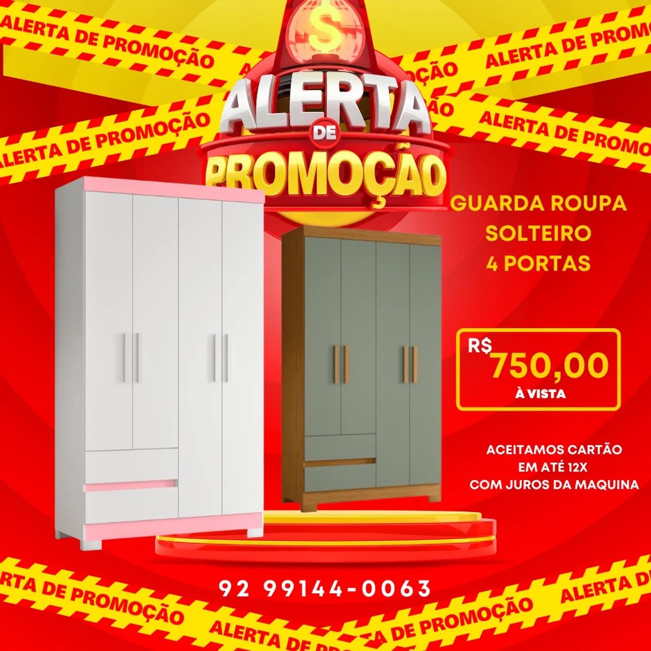 Guarda roupa solteiro com 4 portas 