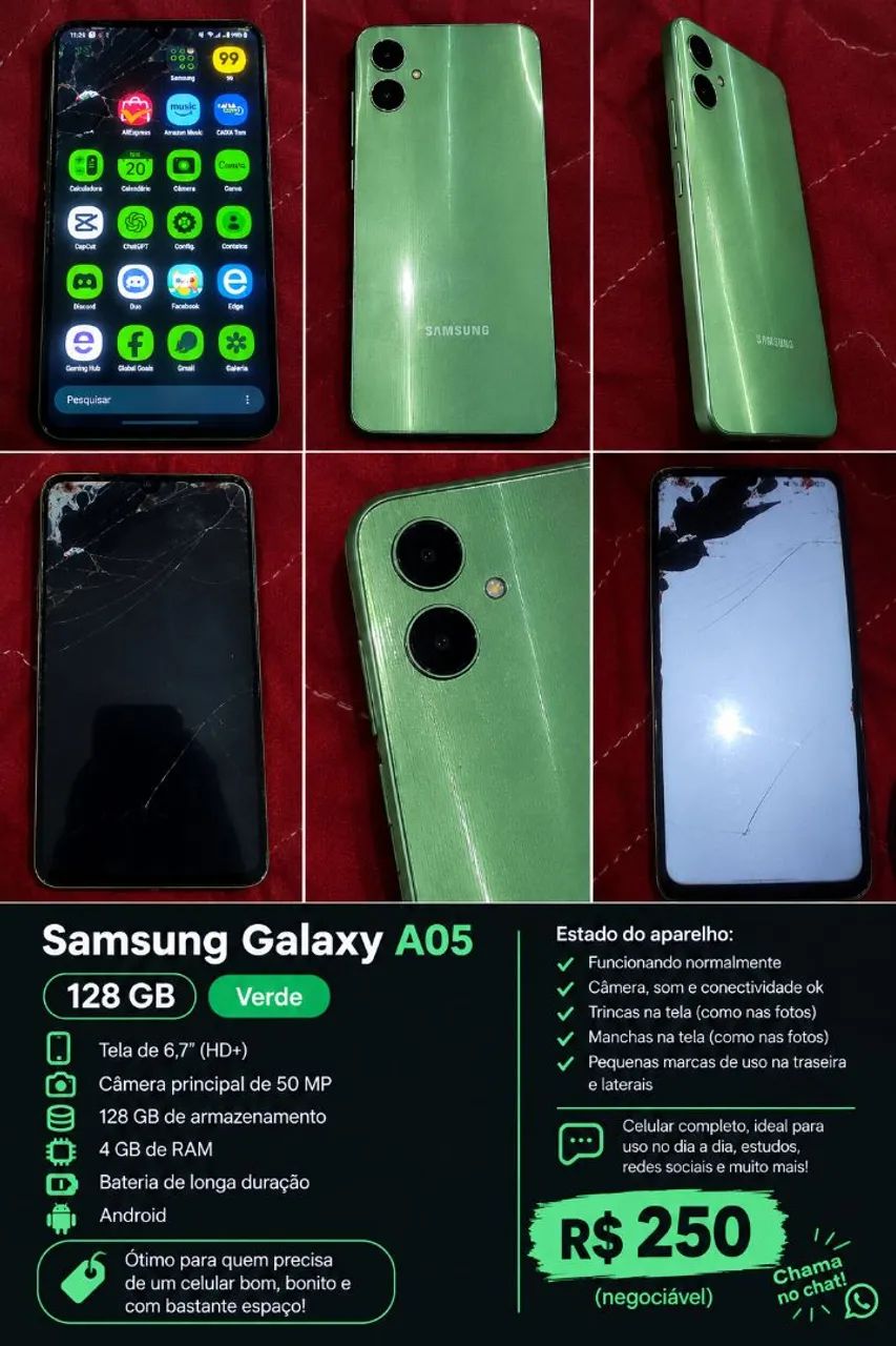 Samsung A05 Verde Usado
