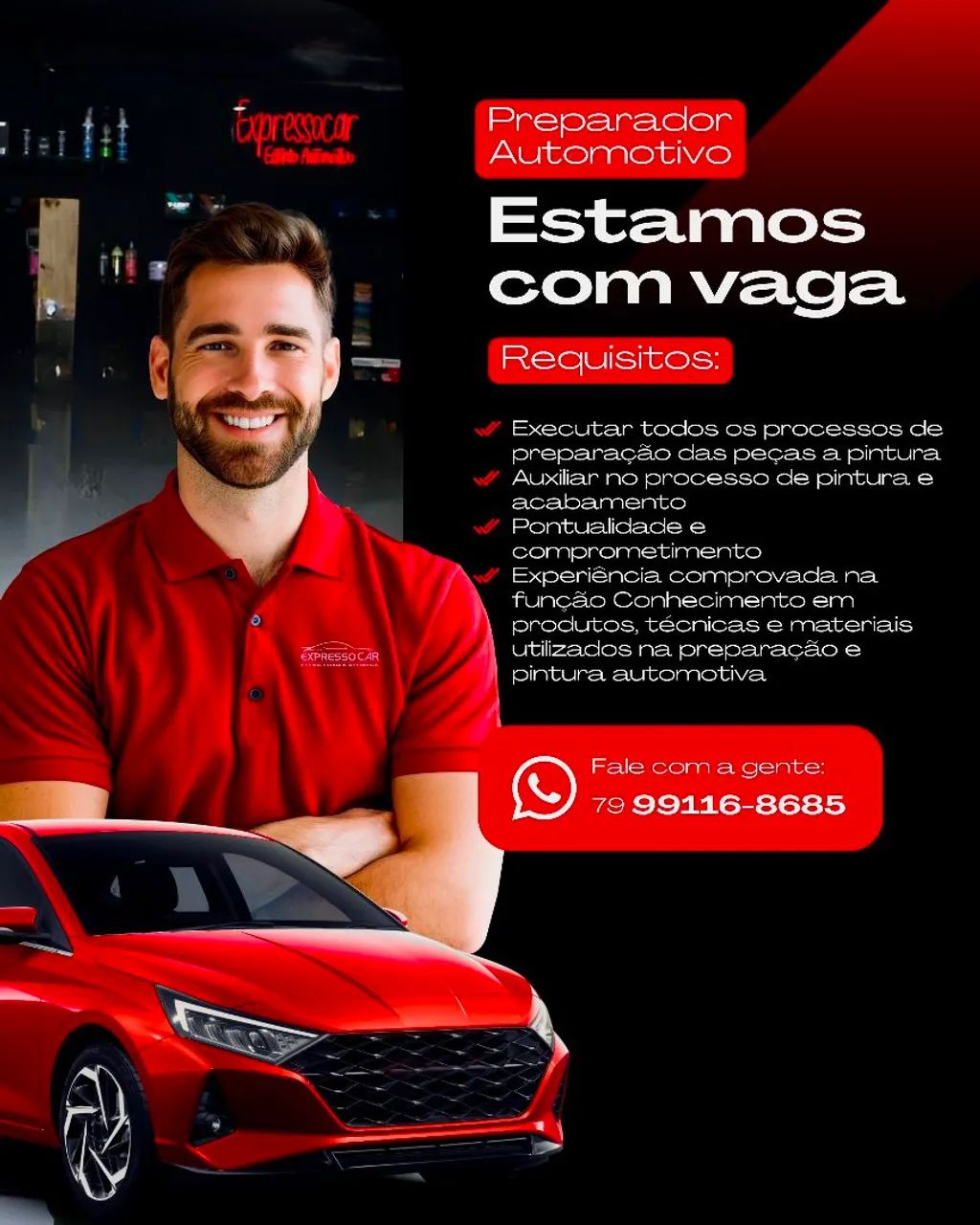 Vaga para Preparador automotivo 