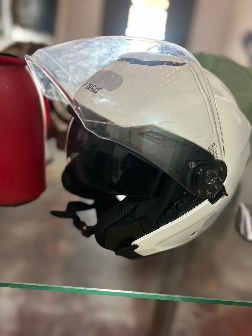 capacete gp tech com óculos  - Foto 4