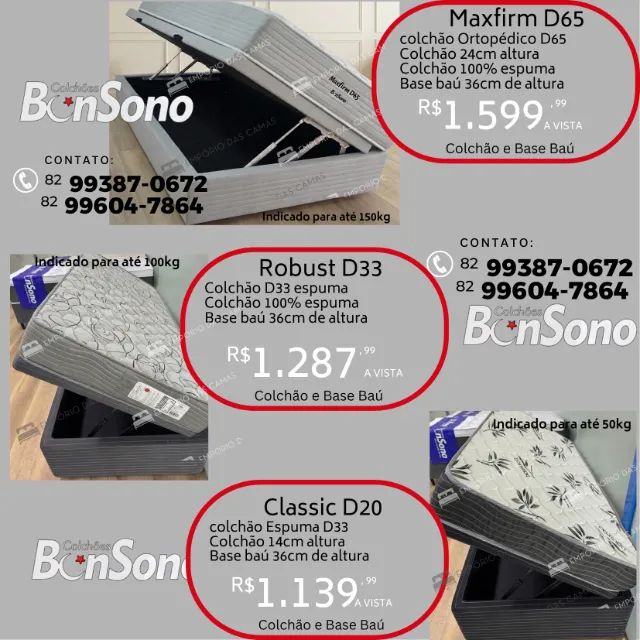 Cama baú solteiro,  base bau e colchão Bonsono pronta entrega consulte molas ou espuma  - Foto 2