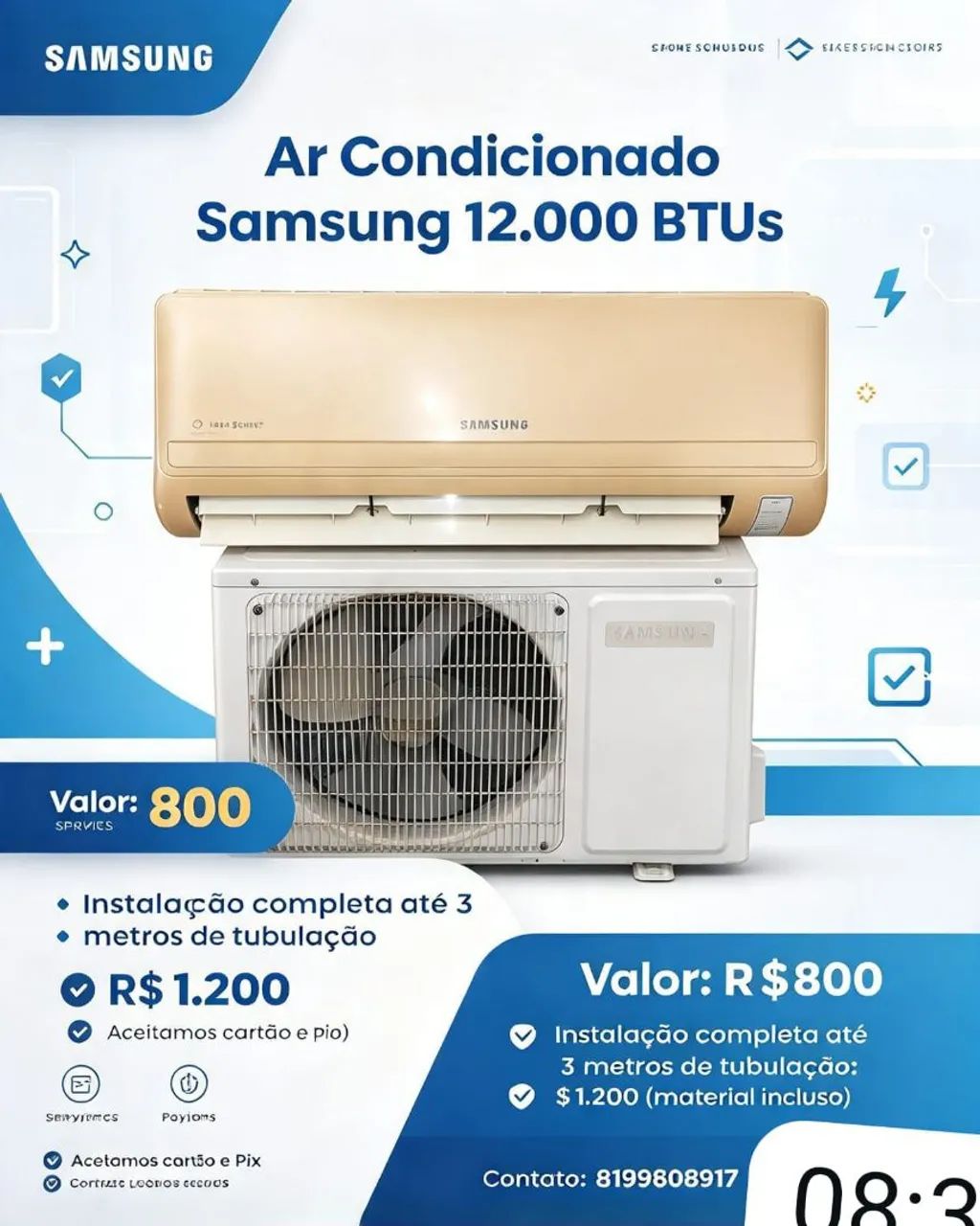 Ar condicionado Samsung 12.000 BTUs 