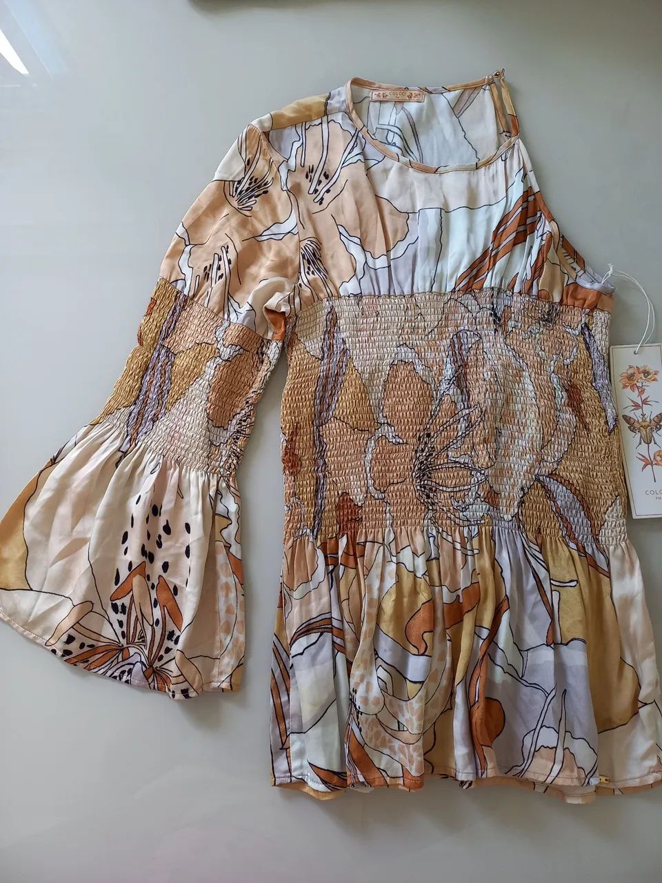 Blusa de seda,Colcci ombro só P - Foto 2