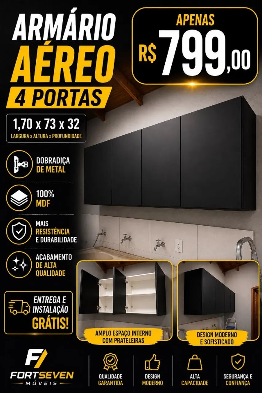 ARMÁRIO AÉREO MDF NOVO 