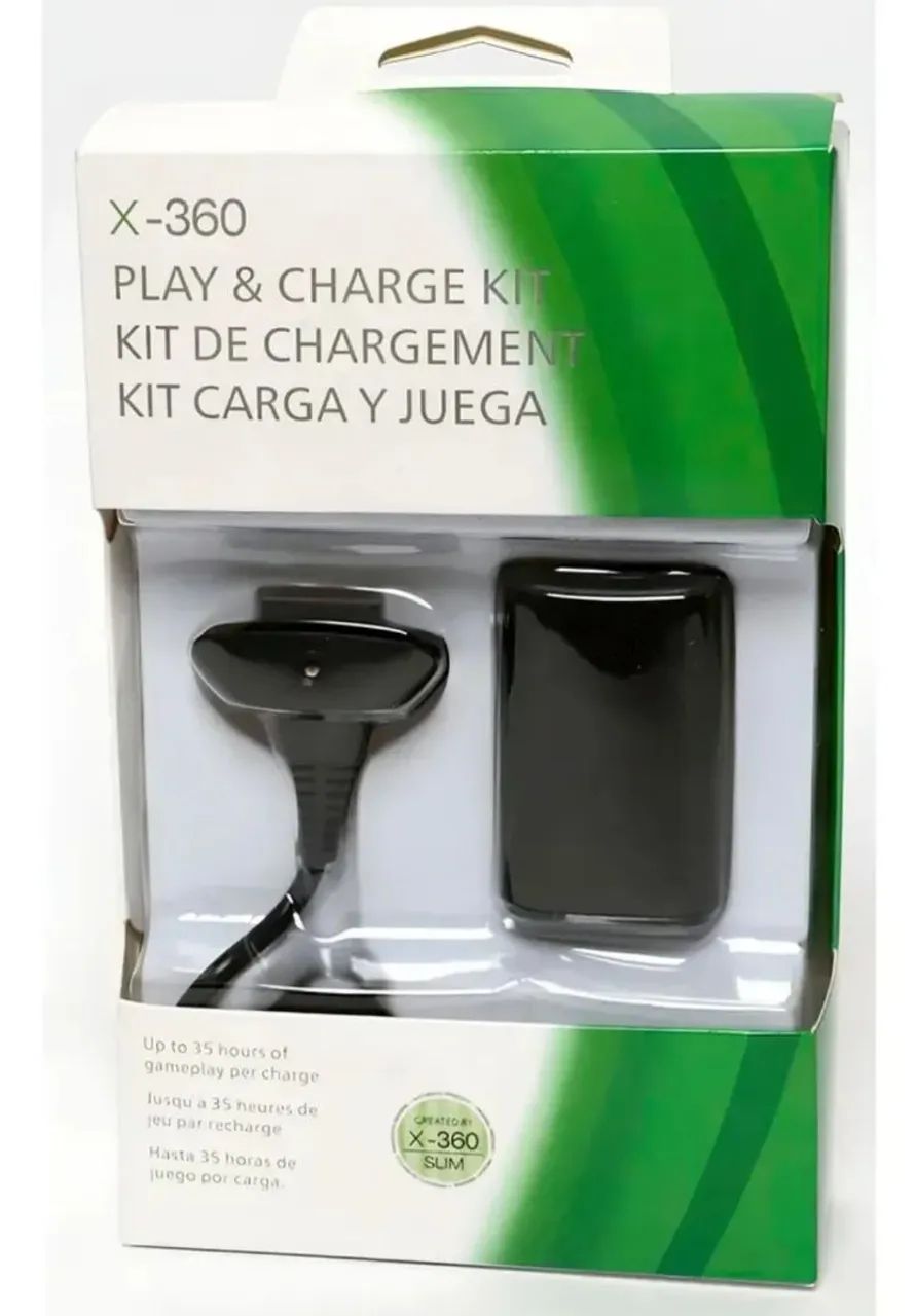 Kit Carregador Controle XBOX 360 Cabo + Bateria - Foto 2
