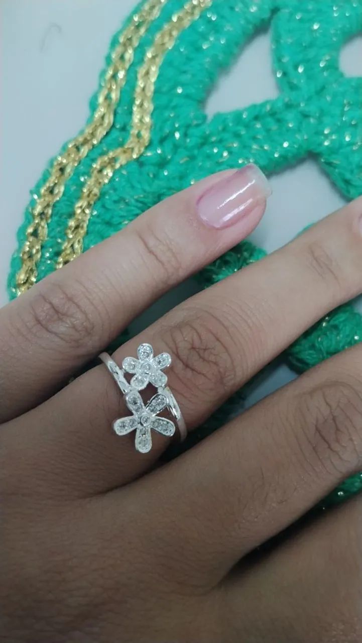 Anéis cravejados prata 925 - Foto 4