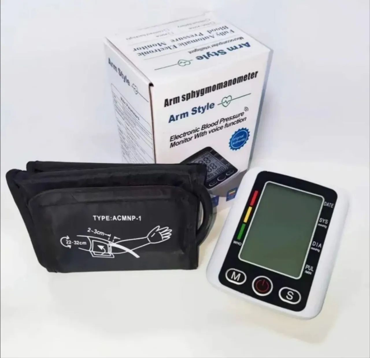 Monitor eletrônico automático pressão arterial de braço, função de voz, cor branca - USB - Foto 3