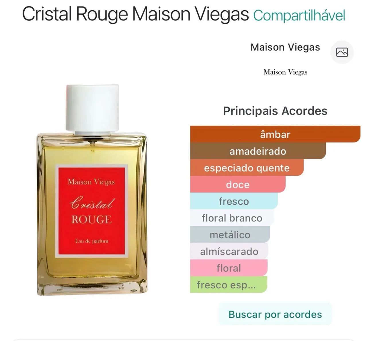 Perfume Cristal Rouge ? Maison Viegas 85ml - Foto 3