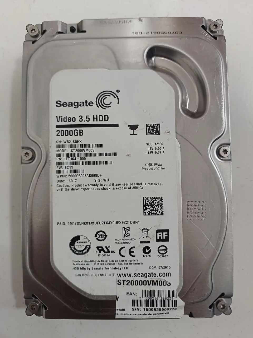 Hd seagate 2tb vídeo 3.5 HDD dvr cftv nvr cpu