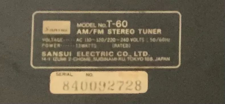 Sansui T-60 Tuner - Foto 2