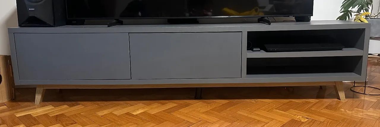 Rack Sala TV cinza 100% MDF