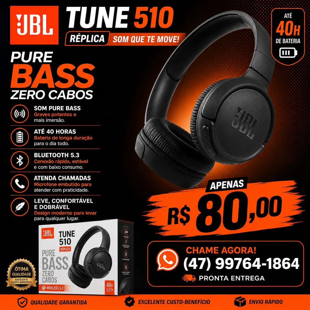 Fone JBL tune510