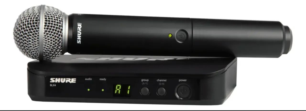 Microfone Sem Fio Bastão Shure Blx24rbr/sm58-m15 Cor Preto