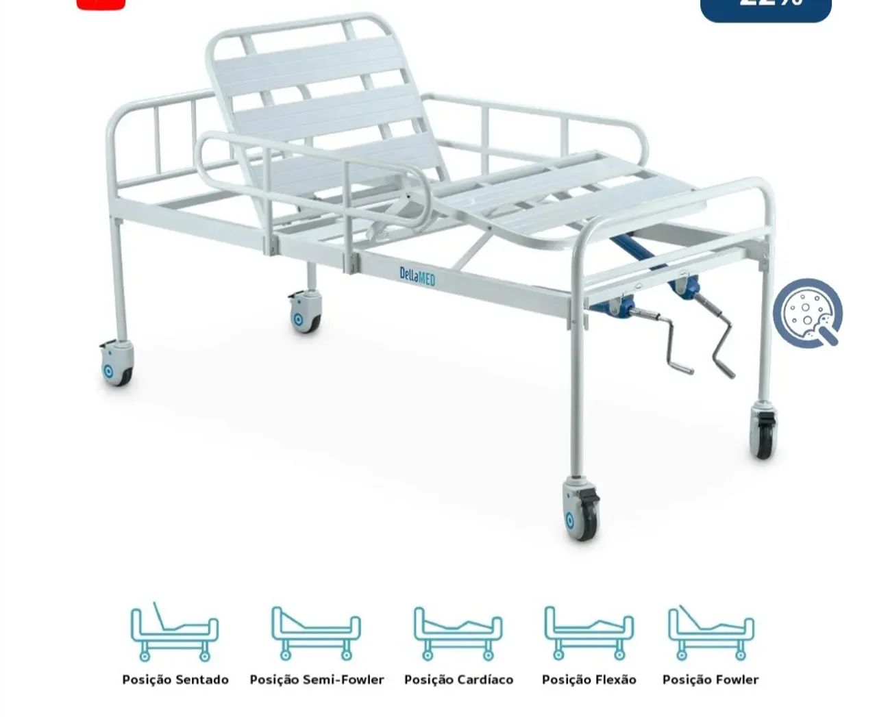 Cama hospitalar Dellamed até 180Kg