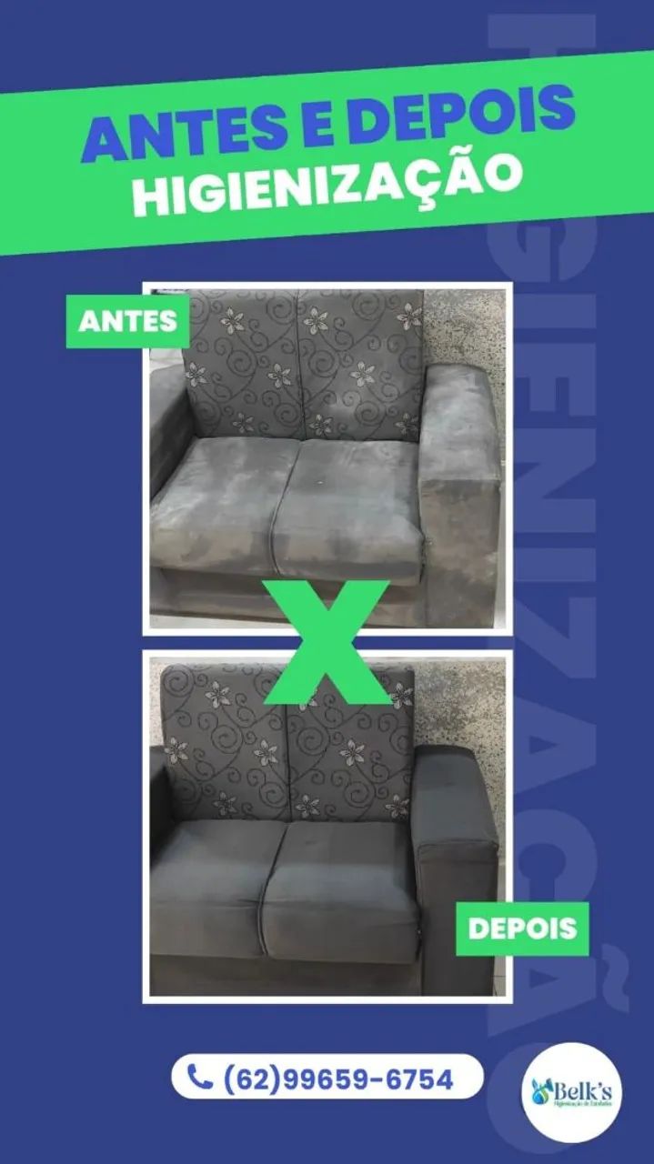 Limpeza de sofás, colchões e interior de veículos.