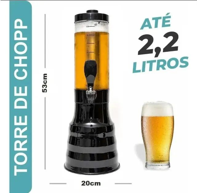 7 Torres de Chopp 2 Litros com 2 Refil Congelante cada - Foto 2