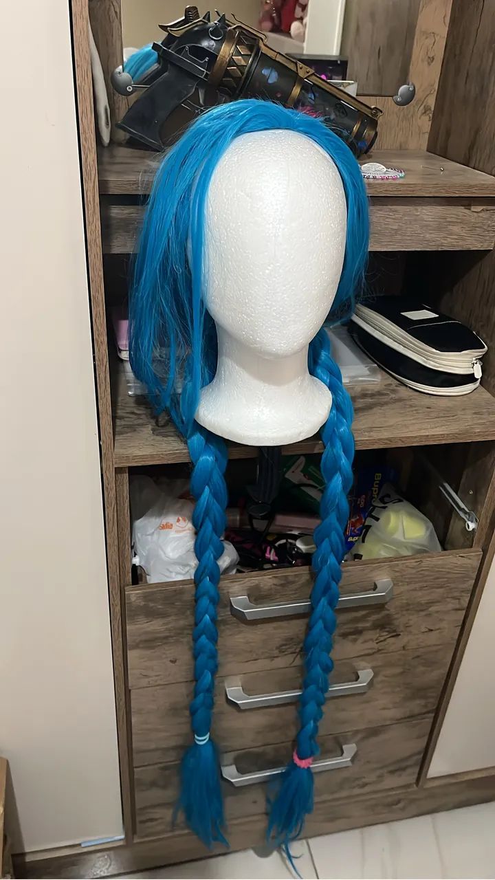 Peruca/wig Jinx de arcane/lol