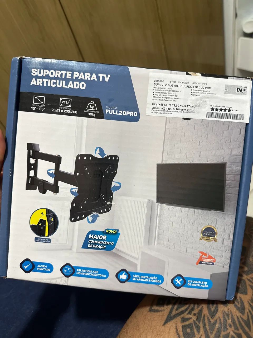 Suporte tv articulado full 20 pro 