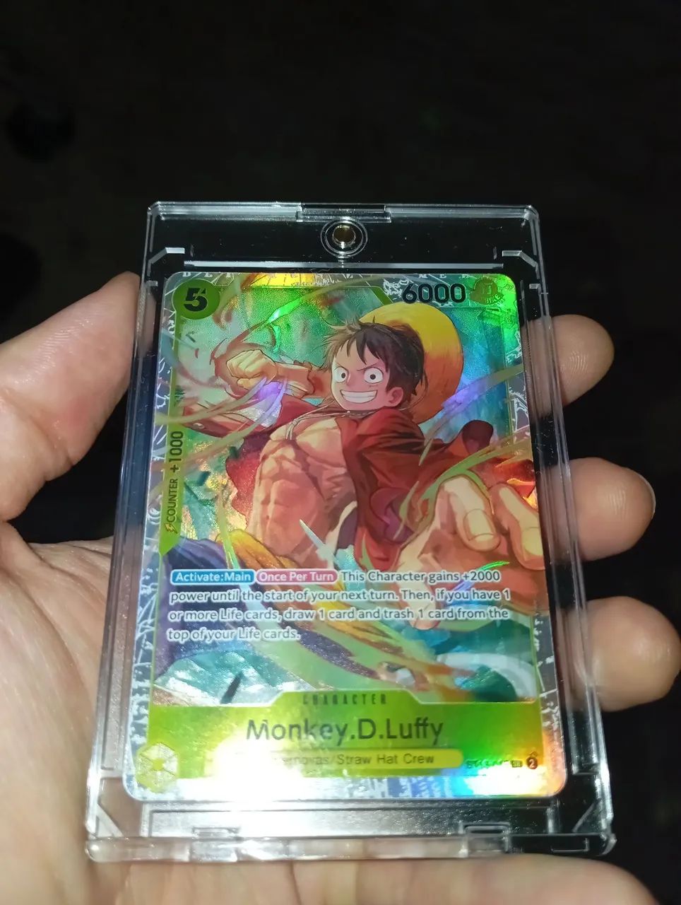 Carta One Piece Monkey d Luffy Rainbow Foil Original Perfeito Estado  - Foto 3