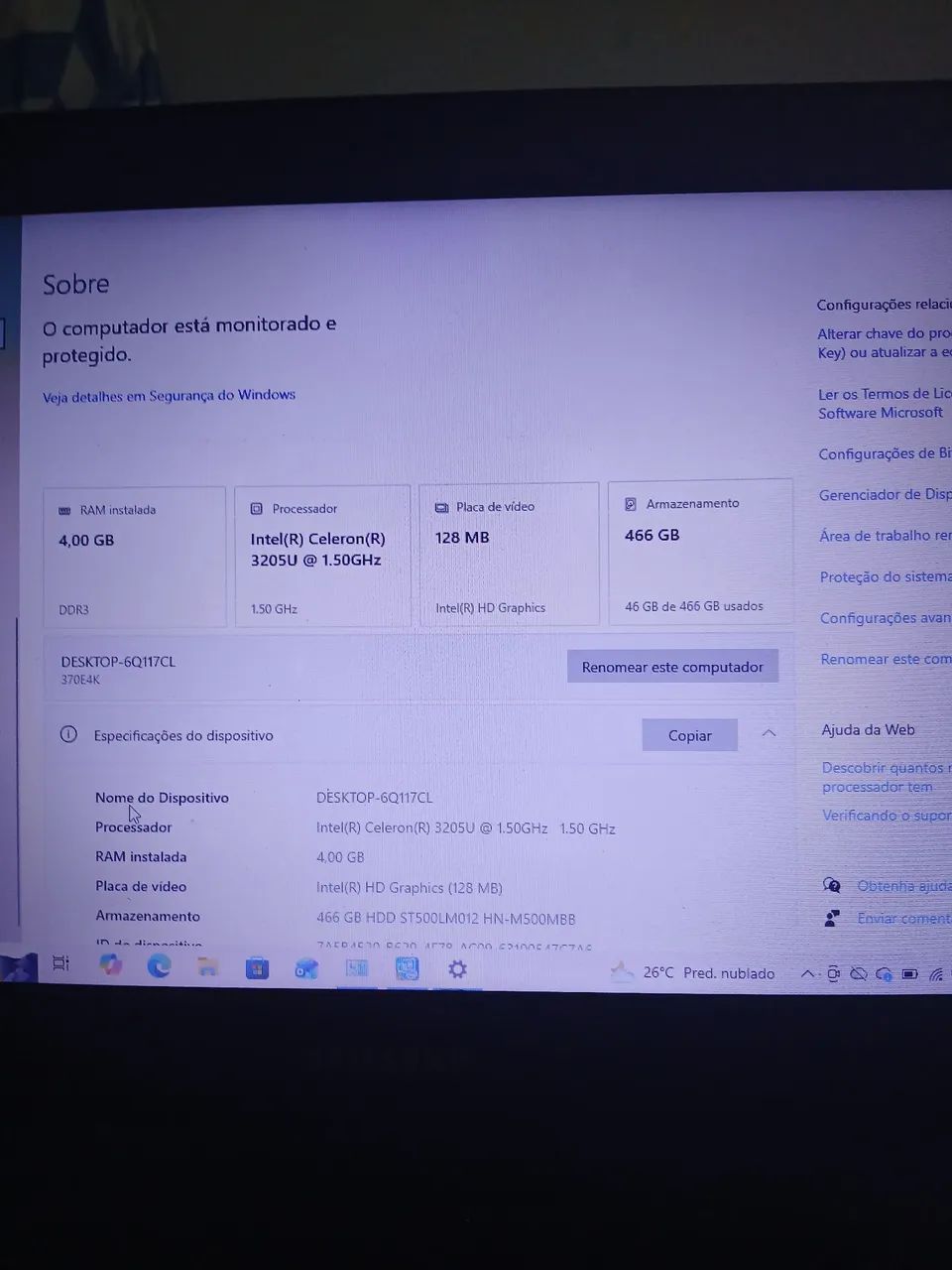 Notebook Samsung Intel Celeron 500GB - Foto 3