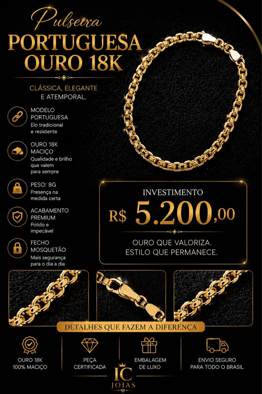 Pulseira de Ouro 18k - Foto 2