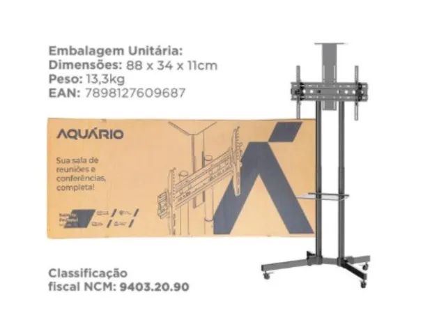 Pedestal Suporte Rack de Chão TV  37" a 70" polegadas Aquario - Foto 2