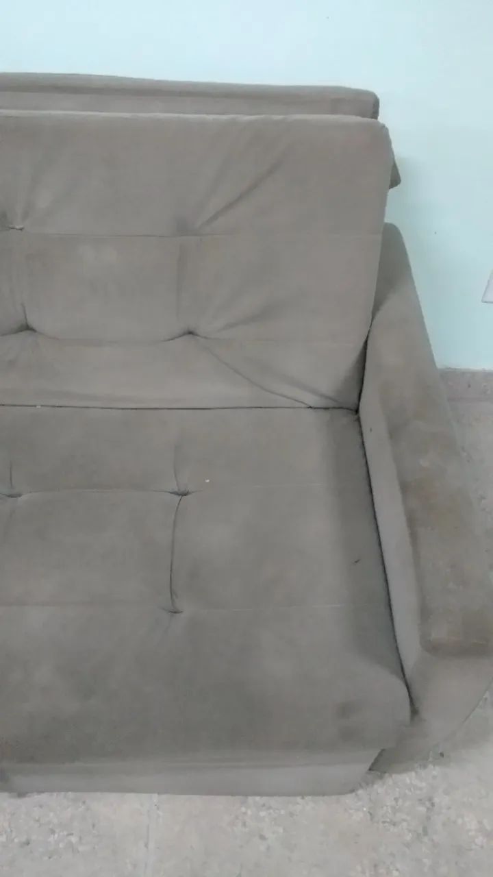 Sofá-Cama 2 Lugares Cinza (Mecanismo Perfeito) - Foto 4