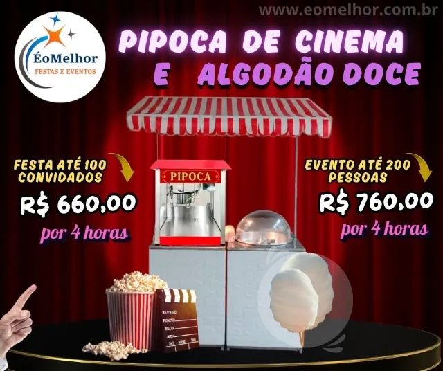 Pipoca de Cinema e Algodão Doce