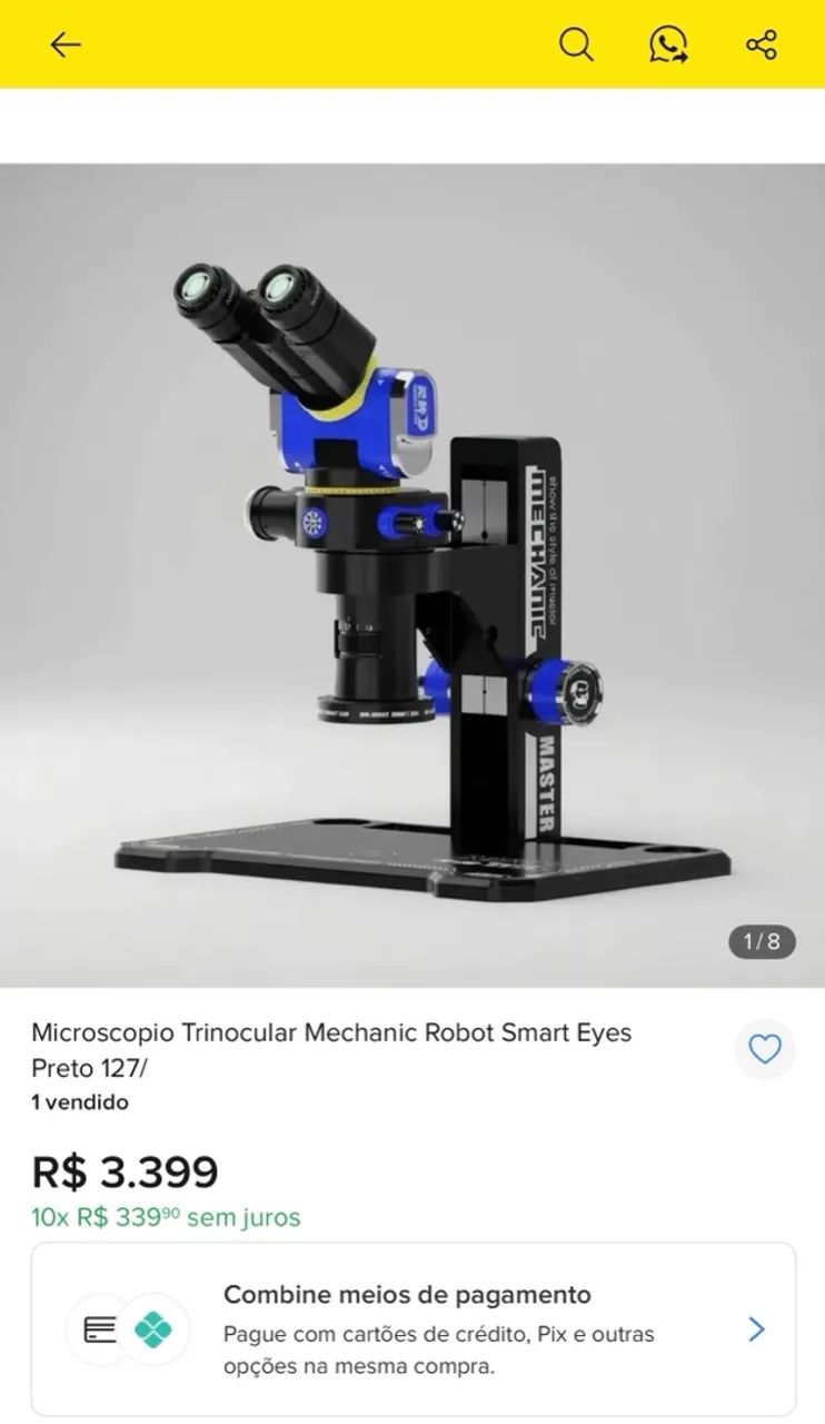 Microscópio Trinocular Mechanic Robot