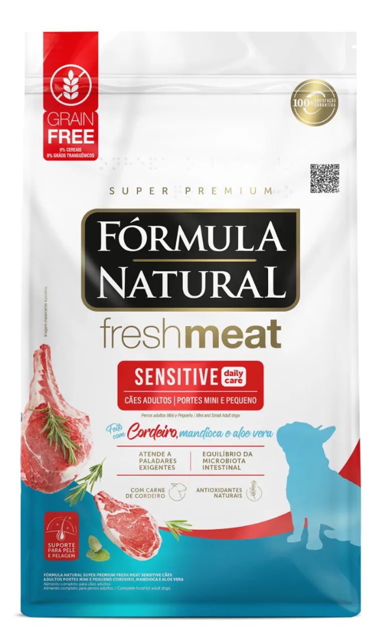 Fórmula Natural Fresh Meat Sensitive Cães Adultos Pequeno Porte 10Kg