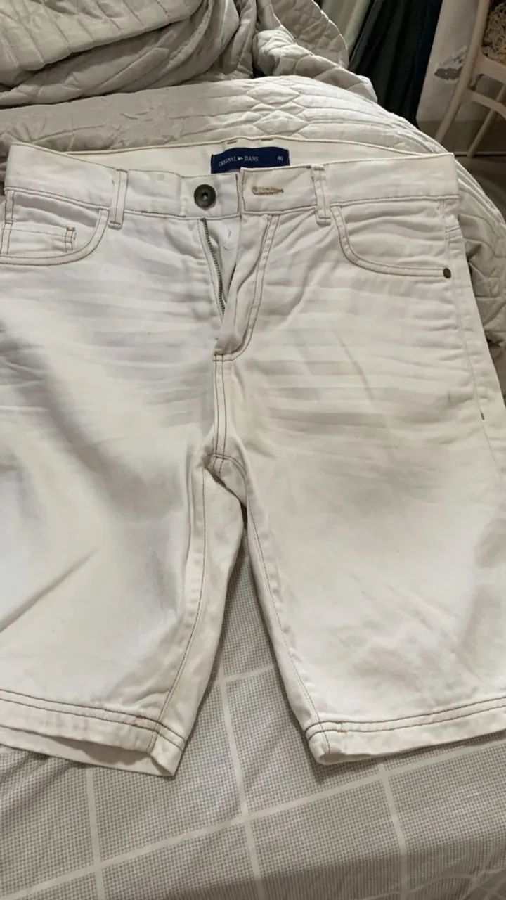Bermuda jeans branca