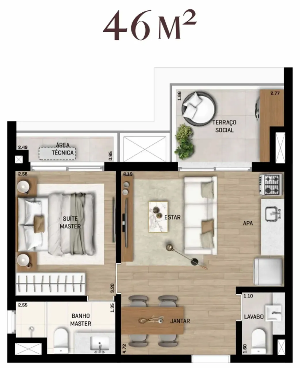 PLANTA 46m²