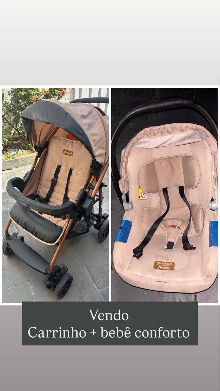 Carrinho e bebê conforto