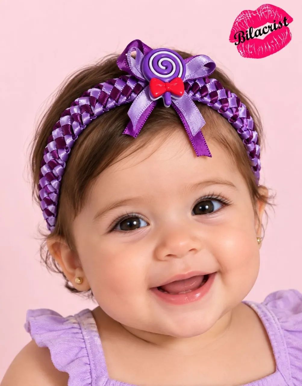 Tiara bebê cetim artesanal  - Foto 5