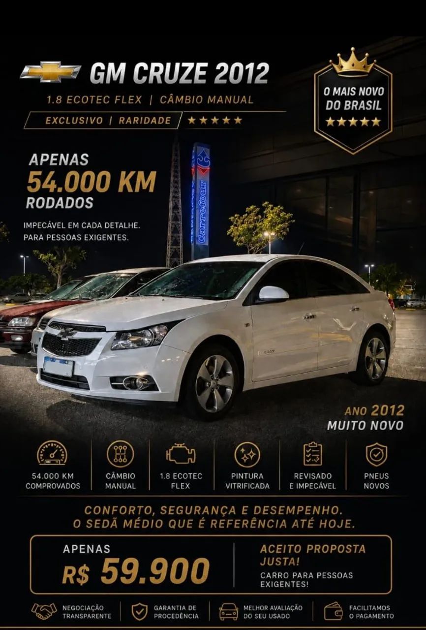 Chevrolet Cruze CRUZE LT 1.8 16V FlexPower 4p Mec. 2012