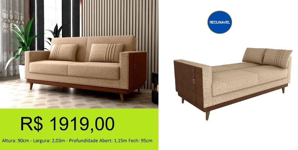 Sofá cama retratil e reclinavel - compre hoje e receba amanhã  - Foto 2