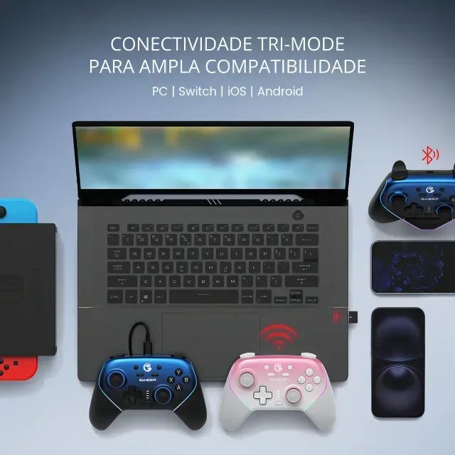 Controle Gamesir Super Nova Sem Fio Para Pc Switch Ios Android Celular Hall Effect Anti Dr - Foto 4