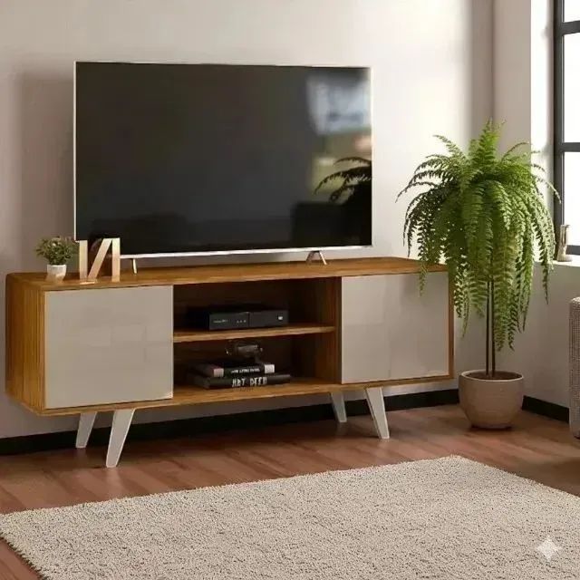 Rack slim para tvs de ate 55 polegadas (na cor fendi naturale)