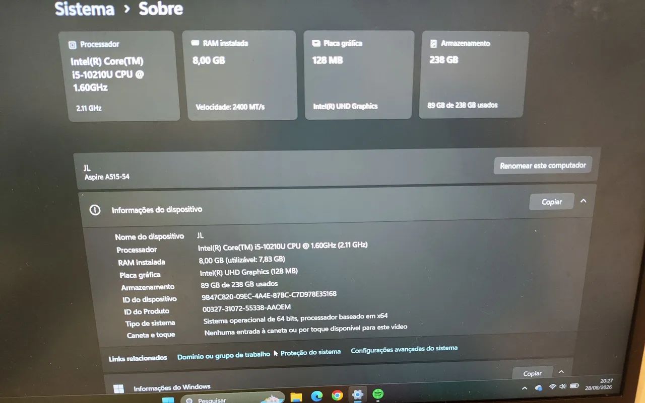 Acer aspire 5 processador i5 10° geração  - Foto 3