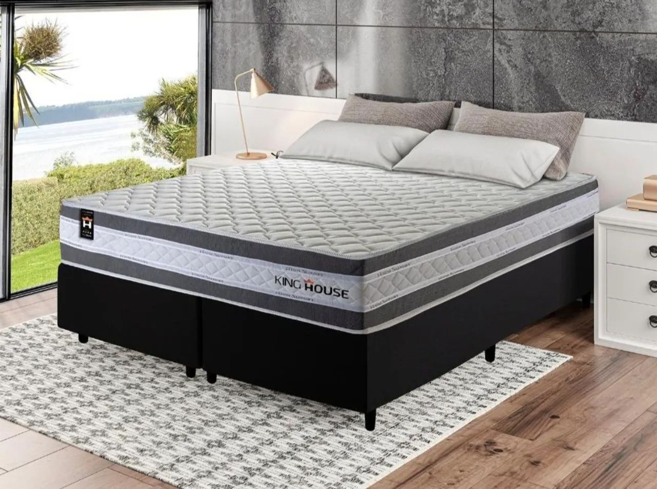 Cama Box Super King C/ Molas Ensacadas 