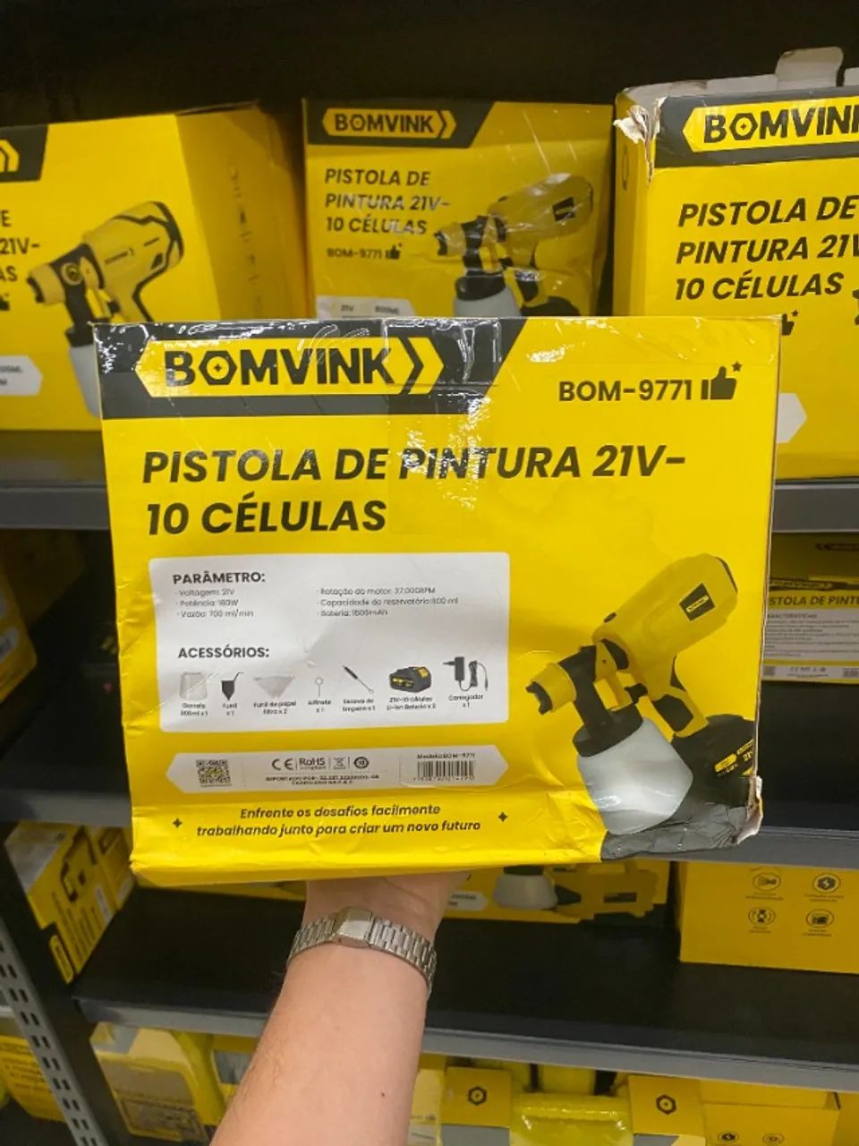 Pistola De Pintura Pulverizadora A Bateria 21v C - Bomvink - Foto 2