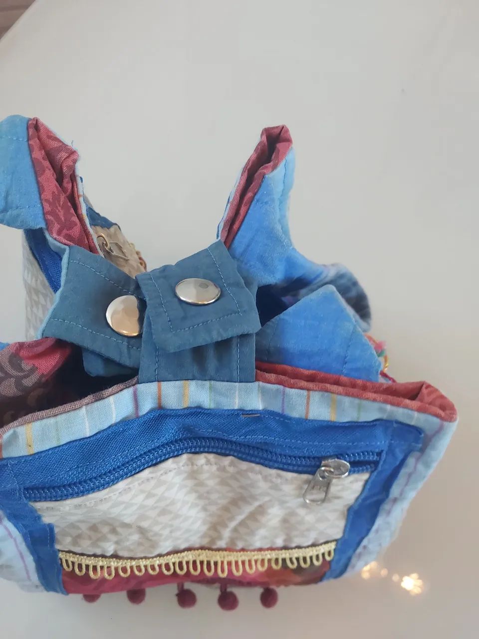 Mini bolsa quadrada em patchwork  - Foto 5