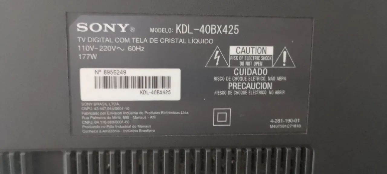 TV SONY 40" SEM IMAGEM - Foto 3