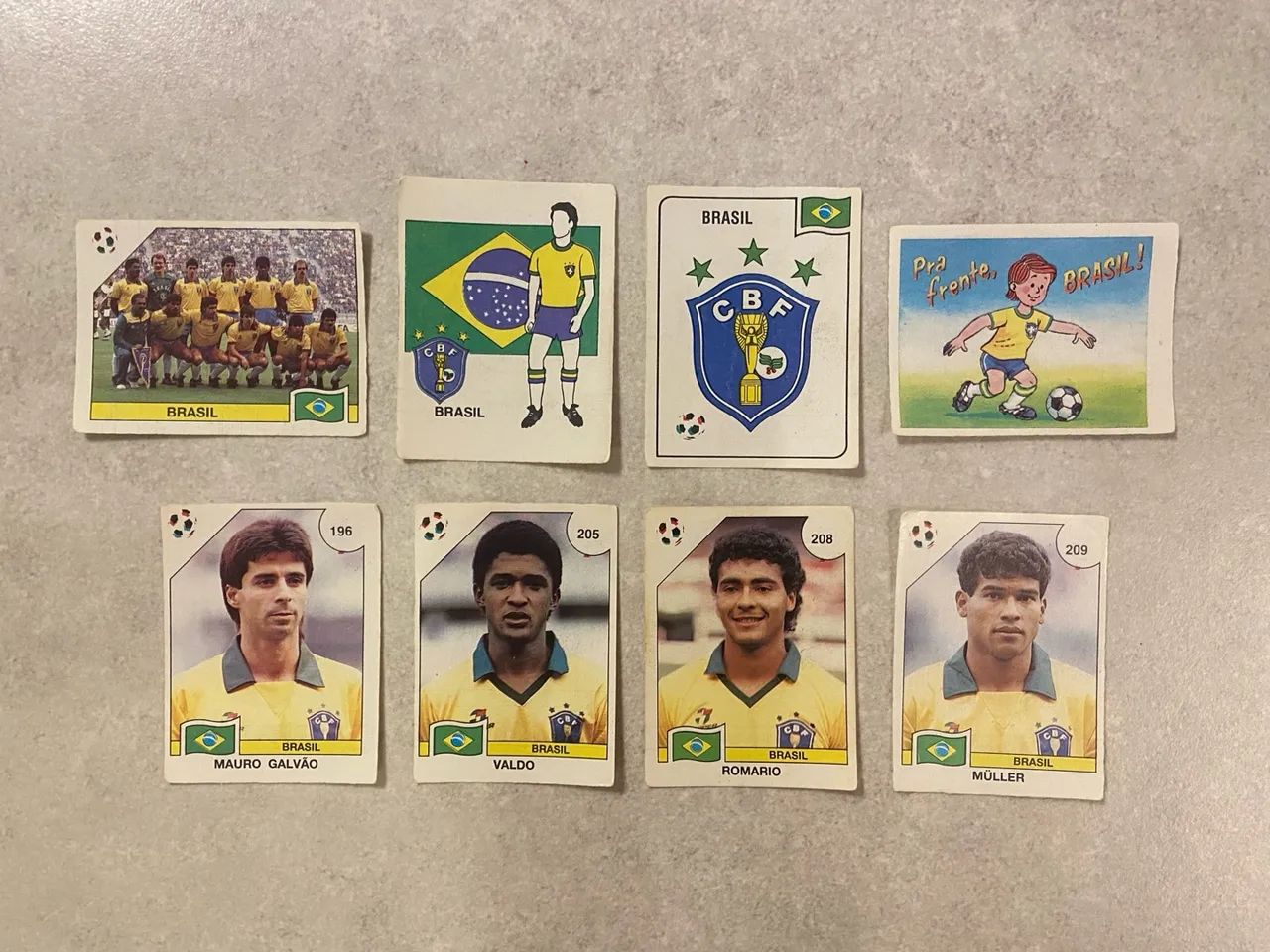 Lote de figurinhas da Copa de 90 do Brasil + Romário 